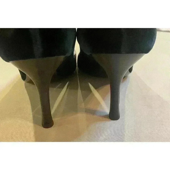 Céline Dark Green Velvet Open Peep-toe High Heels Size 7.5 US 37.5 Italy Pumps - Picture 5 of 11
